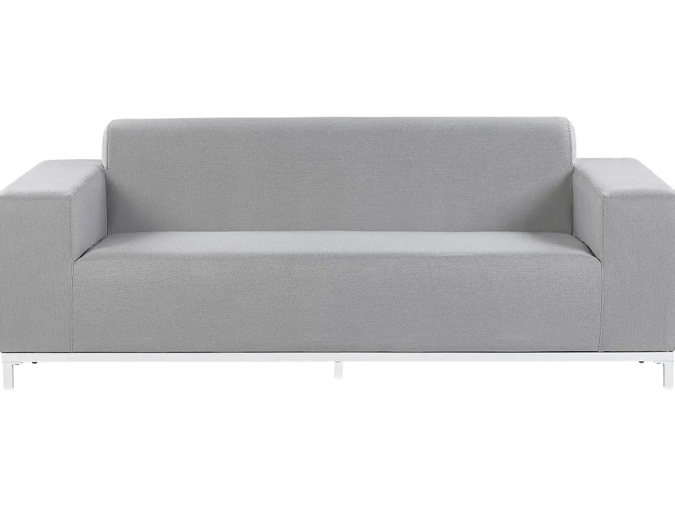 Lounge Set Polsterbezug Hellgrau / Weises Gestell 5-Sitzer Rovigo