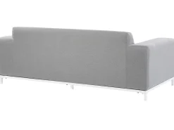 Lounge Set Polsterbezug Hellgrau / Weises Gestell 5-Sitzer Rovigo