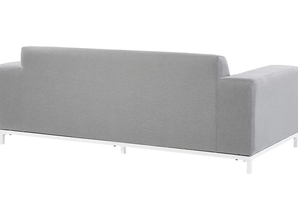 Lounge Set Polsterbezug Hellgrau / Weises Gestell 5-Sitzer Rovigo
