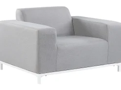 Lounge Set Polsterbezug Hellgrau / Weises Gestell 5-Sitzer Rovigo