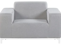 Lounge Set Polsterbezug Hellgrau / Weises Gestell 5-Sitzer Rovigo