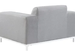 Lounge Set Polsterbezug Hellgrau / Weises Gestell 5-Sitzer Rovigo