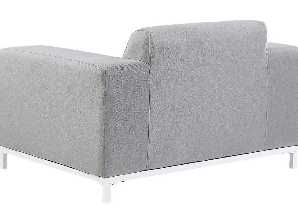 Lounge Set Polsterbezug Hellgrau / Weises Gestell 5-Sitzer Rovigo