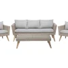 Lounge Set Rattan Braun 5-Sitzer Auflagen Grau Vittoria Xl