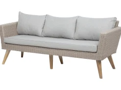 Lounge Set Rattan Braun 5-Sitzer Auflagen Grau Vittoria Xl