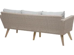 Lounge Set Rattan Braun 5-Sitzer Auflagen Grau Vittoria Xl
