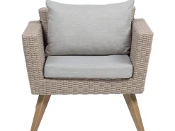 Lounge Set Rattan Braun 5-Sitzer Auflagen Grau Vittoria Xl