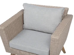 Lounge Set Rattan Braun 5-Sitzer Auflagen Grau Vittoria Xl