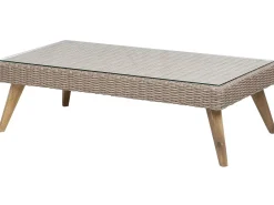 Lounge Set Rattan Braun 5-Sitzer Auflagen Grau Vittoria Xl