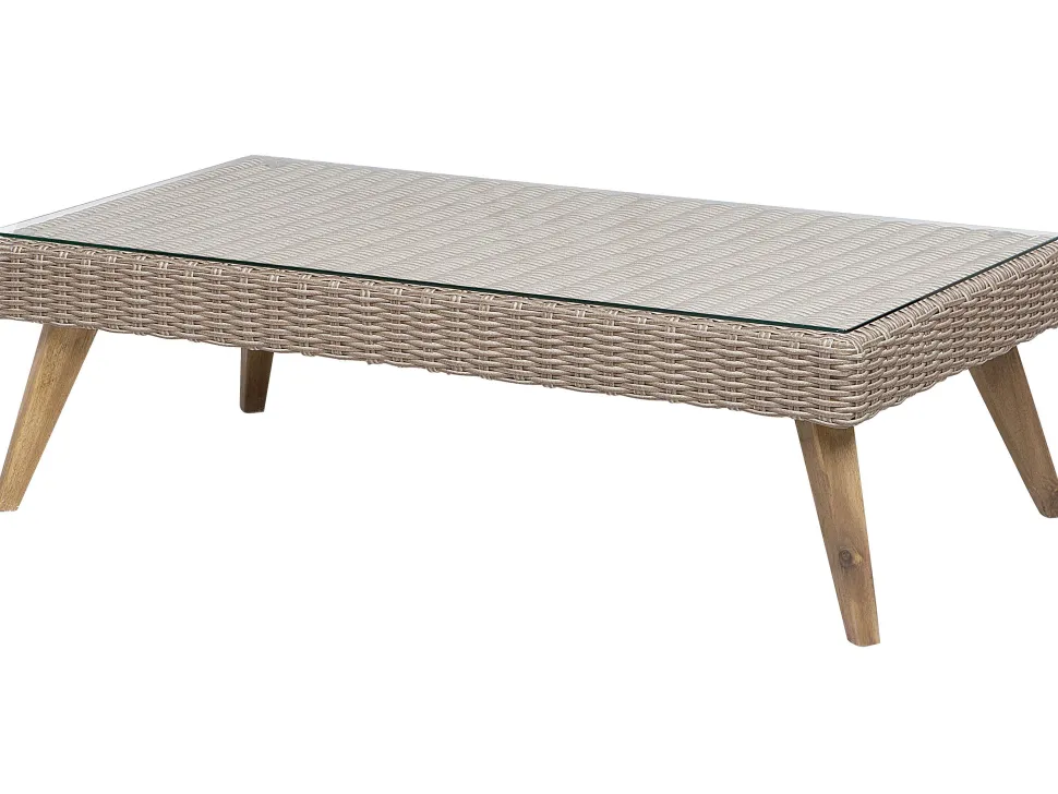 Lounge Set Rattan Braun 5-Sitzer Auflagen Grau Vittoria Xl
