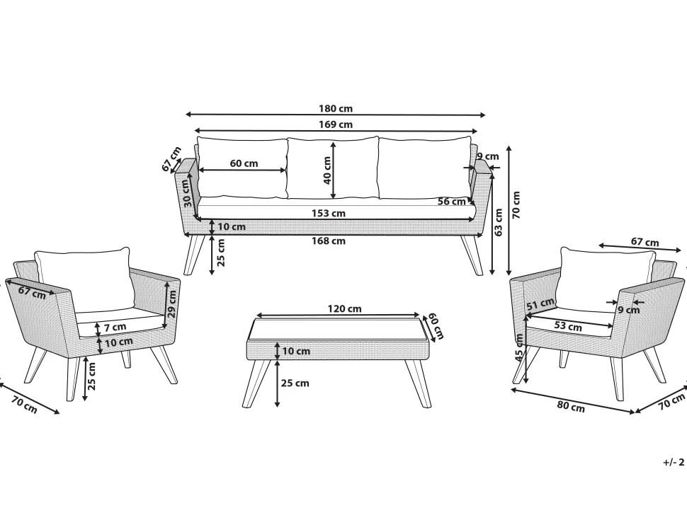 Lounge Set Rattan Braun 5-Sitzer Auflagen Grau Vittoria Xl