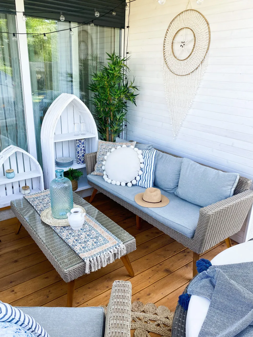 Lounge Set Rattan Braun 5-Sitzer Auflagen Grau Vittoria Xl