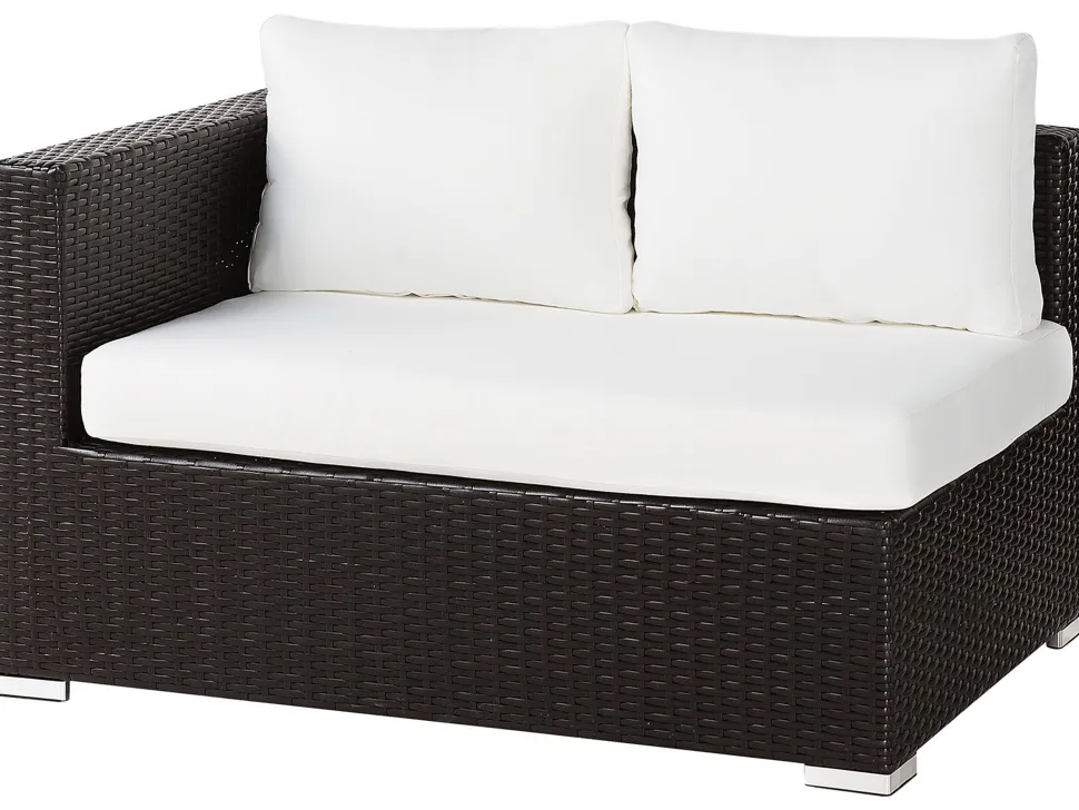 Lounge Set Rattan Braun 8-Sitzer Modular Auflagen Beige Xxl