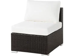 Lounge Set Rattan Braun 8-Sitzer Modular Auflagen Beige Xxl