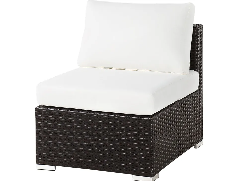 Lounge Set Rattan Braun 8-Sitzer Modular Auflagen Beige Xxl