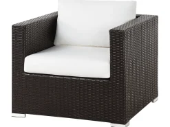 Lounge Set Rattan Braun 8-Sitzer Modular Auflagen Beige Xxl