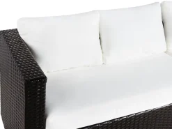 Lounge Set Rattan Braun 8-Sitzer Modular Auflagen Beige Xxl