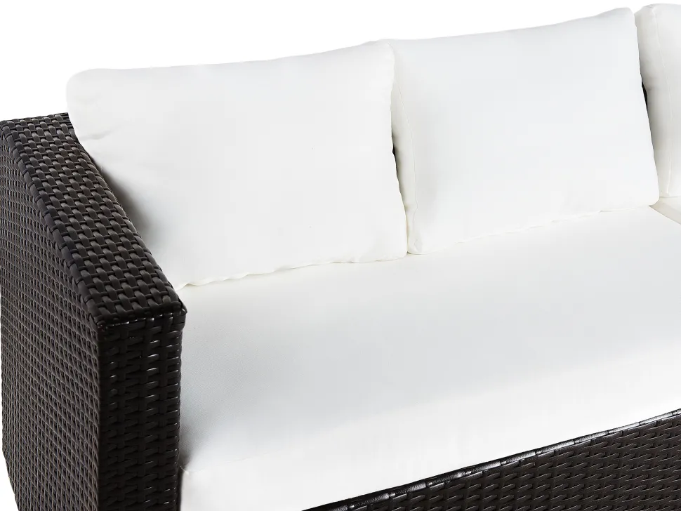 Lounge Set Rattan Braun 8-Sitzer Modular Auflagen Beige Xxl