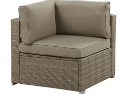 Lounge Set Rattan Braun 6-Sitzer Modular Auflagen Braun Belvedere
