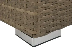 Lounge Set Rattan Braun 5-Sitzer Auflagen Weis Belluno