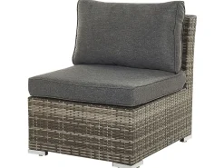 Lounge Set Rattan Dunkelbraun 6-Sitzer Modular Auflagen Grau Corte