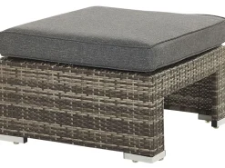 Lounge Set Rattan Dunkelbraun 6-Sitzer Modular Auflagen Grau Corte