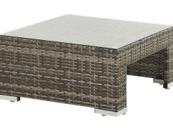 Lounge Set Rattan Dunkelbraun 6-Sitzer Modular Auflagen Grau Corte