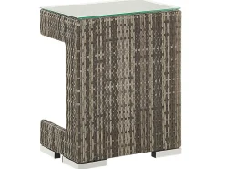 Lounge Set Rattan Dunkelbraun 6-Sitzer Modular Auflagen Grau Corte