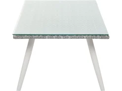 Lounge Set Rattan Grau Meliert 4-Sitzer Auflagen Cremeweis Ragusa