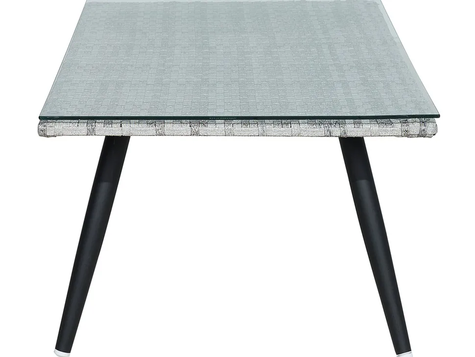 Lounge Set Rattan Grau Meliert 4-Sitzer Auflagen Graphitgrau Ragusa