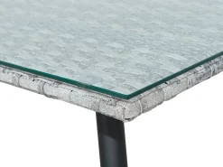 Lounge Set Rattan Grau Meliert 4-Sitzer Auflagen Graphitgrau Ragusa
