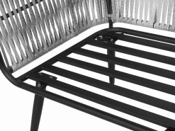 Lounge Set Rattan Grau Meliert 4-Sitzer Auflagen Graphitgrau Ragusa