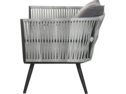 Lounge Set Rattan Grau Meliert 4-Sitzer Auflagen Graphitgrau Ragusa