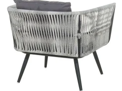 Lounge Set Rattan Grau Meliert 4-Sitzer Auflagen Graphitgrau Ragusa