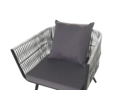 Lounge Set Rattan Grau Meliert 4-Sitzer Auflagen Graphitgrau Ragusa