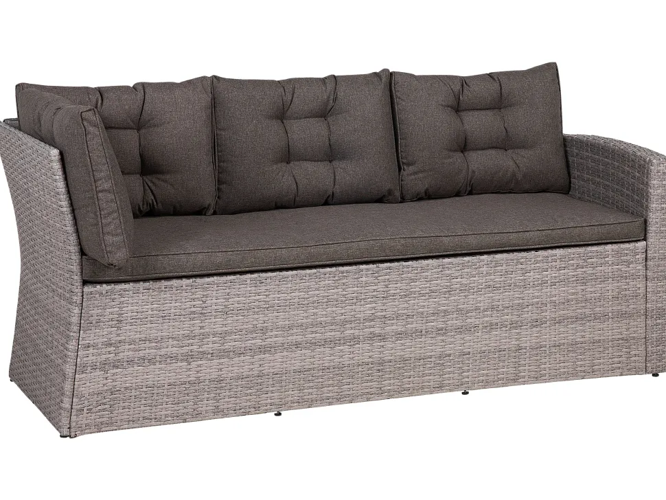 Lounge Set Rattan Grau Viterbo