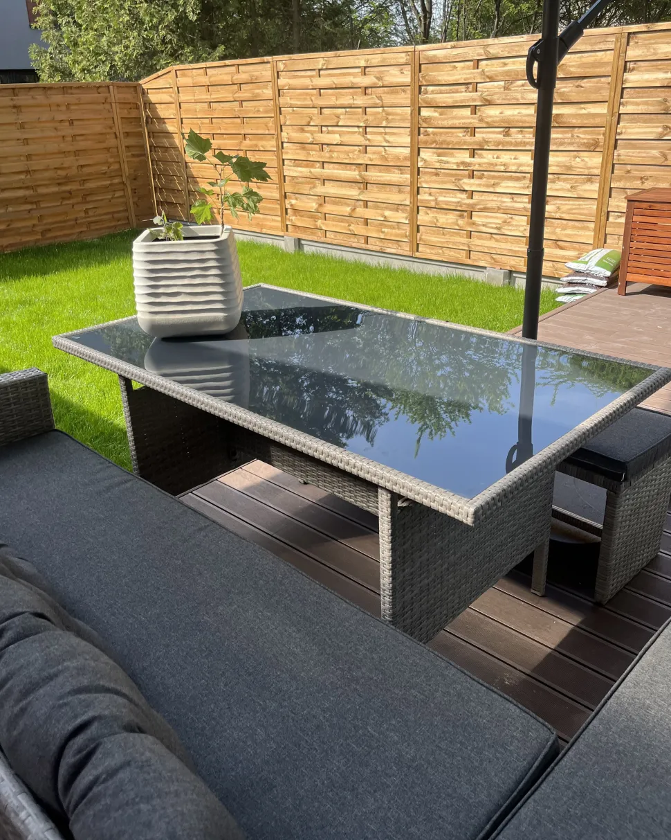 Lounge Set Rattan Grau Viterbo