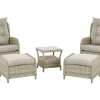 Lounge Set Rattan Hellbraun 2-Sitzer Auflagen Beige Ponza