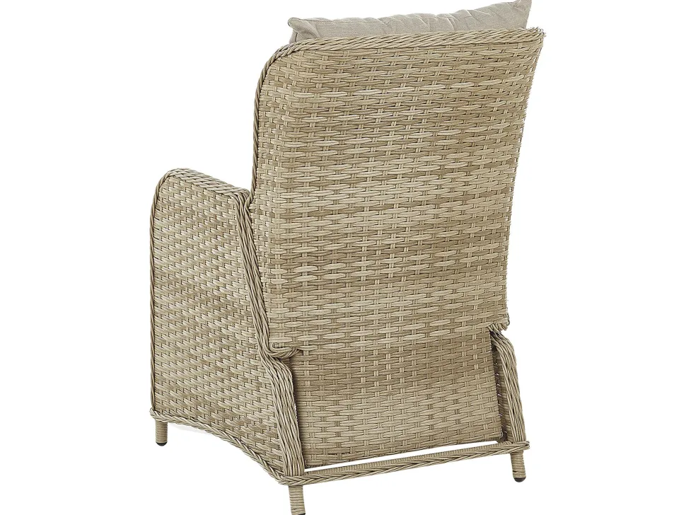 Lounge Set Rattan Hellbraun 2-Sitzer Auflagen Beige Ponza