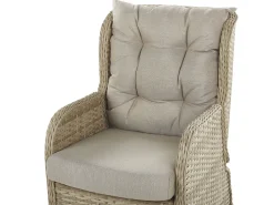 Lounge Set Rattan Hellbraun 2-Sitzer Auflagen Beige Ponza