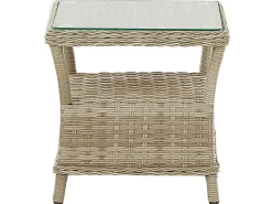 Lounge Set Rattan Hellbraun 2-Sitzer Auflagen Beige Ponza