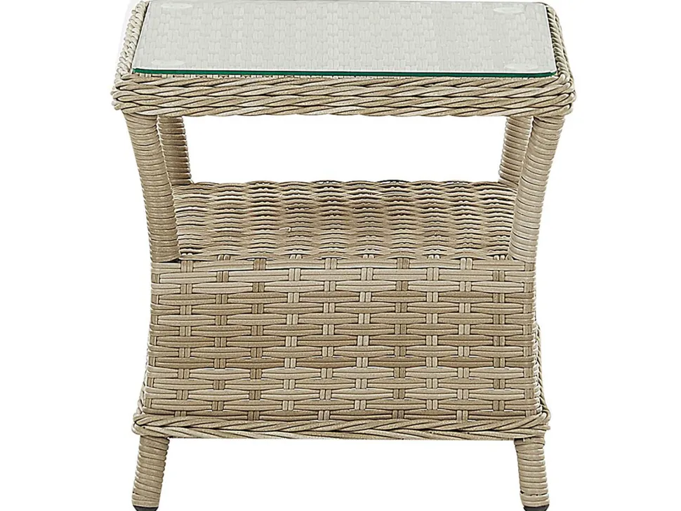 Lounge Set Rattan Hellbraun 2-Sitzer Auflagen Beige Ponza