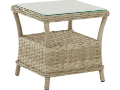 Lounge Set Rattan Hellbraun 2-Sitzer Auflagen Beige Ponza