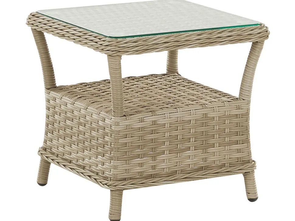 Lounge Set Rattan Hellbraun 2-Sitzer Auflagen Beige Ponza