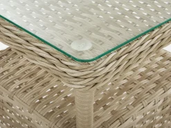 Lounge Set Rattan Hellbraun 2-Sitzer Auflagen Beige Ponza