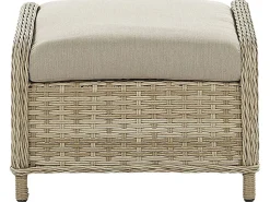 Lounge Set Rattan Hellbraun 2-Sitzer Auflagen Beige Ponza