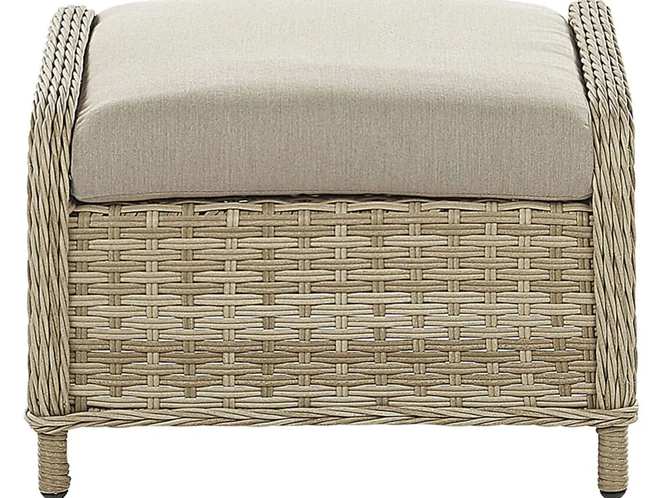 Lounge Set Rattan Hellbraun 2-Sitzer Auflagen Beige Ponza