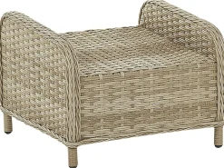 Lounge Set Rattan Hellbraun 2-Sitzer Auflagen Beige Ponza