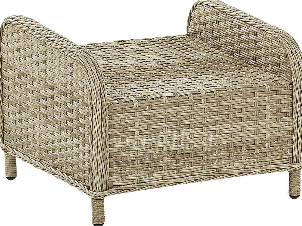 Lounge Set Rattan Hellbraun 2-Sitzer Auflagen Beige Ponza