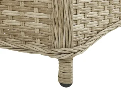 Lounge Set Rattan Hellbraun 2-Sitzer Auflagen Beige Ponza
